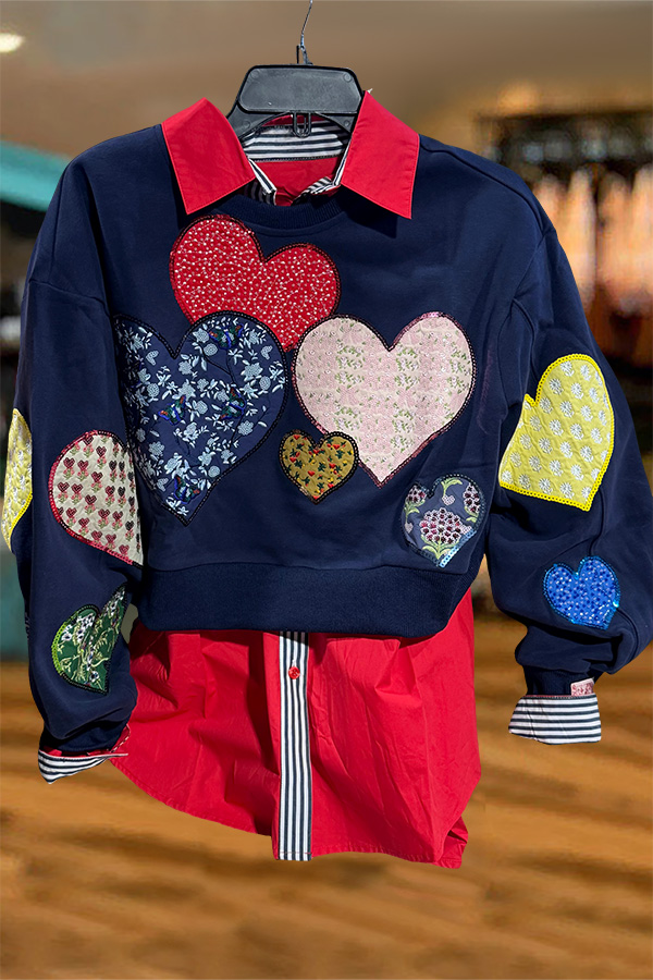 Valentine's Day Multi Heart Sweatshirt