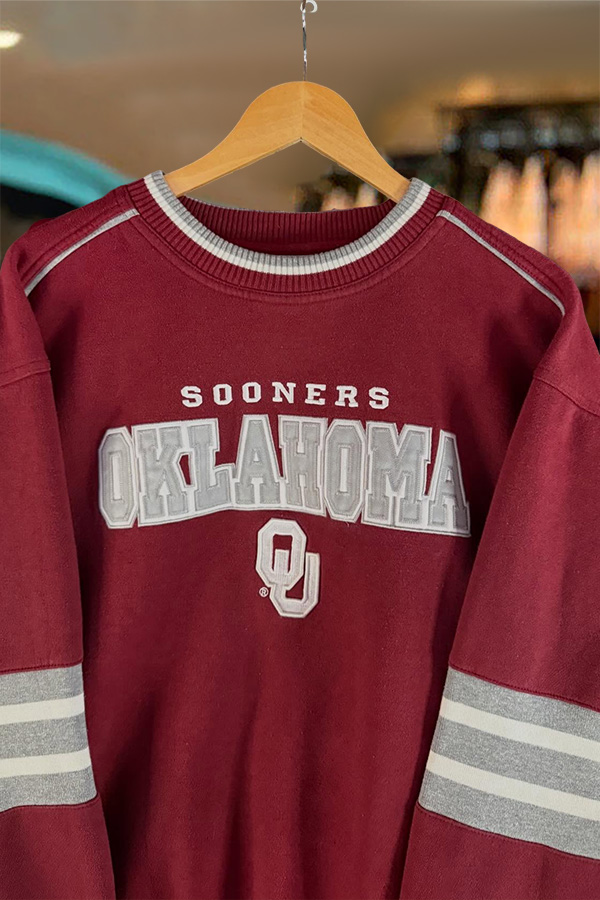 Game Day Red Football Striped Sweatshirt