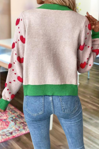 Valentine's Day 3D Heart Knit Cardigan