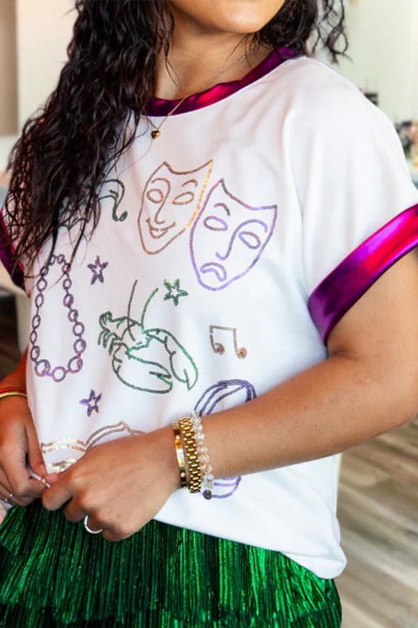 Mardi Gras Mask Bead T-Shirt