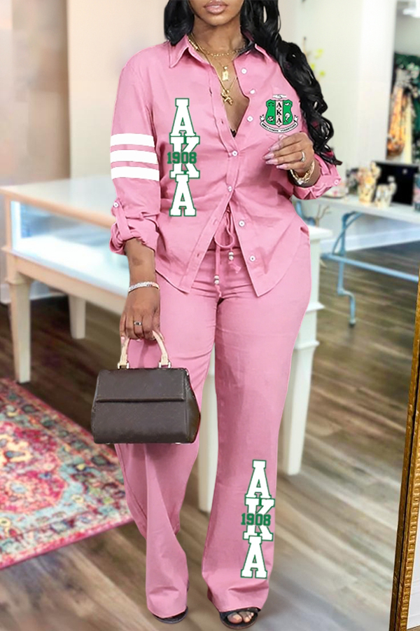 Alpha Kappa Alpha Sorority Shirt And Pants Two-Piece Set