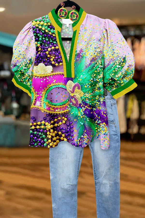 Mardi Gras Crazy Blouse
