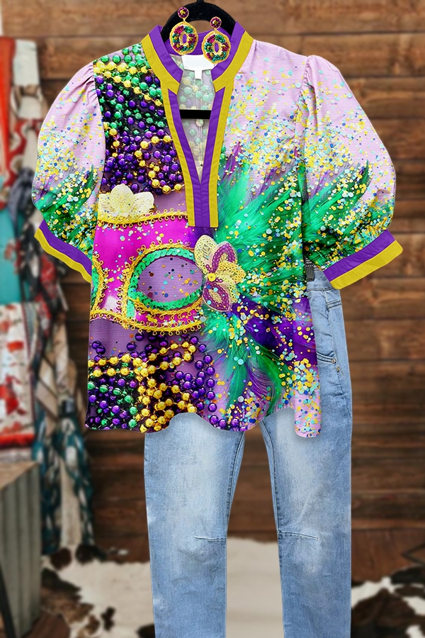 Mardi Gras Crazy Blouse