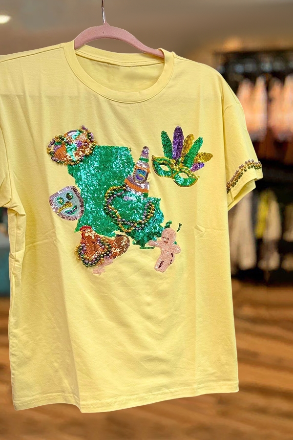 Mardi Gras Beaded Mask T-Shirt