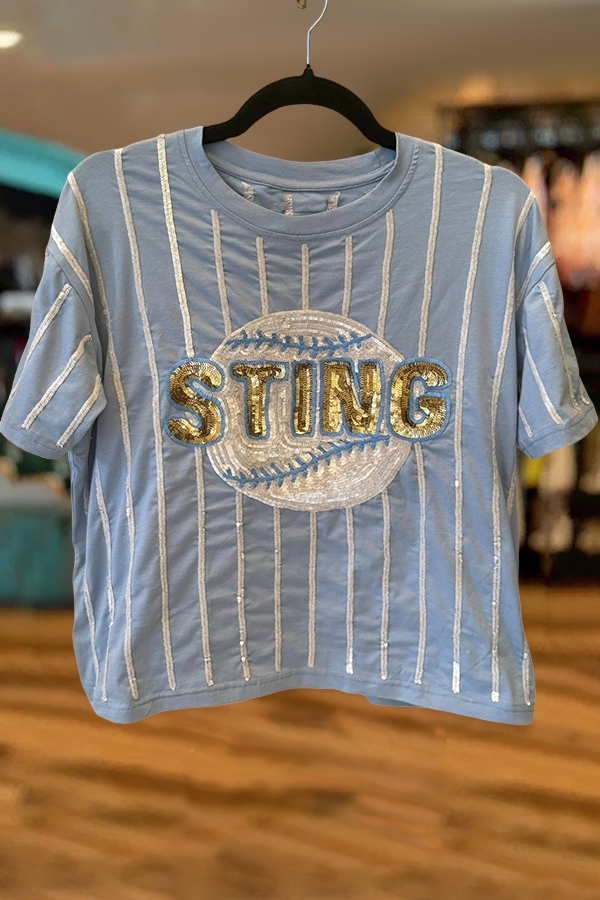 Baseball Sting Striped T-Shirt