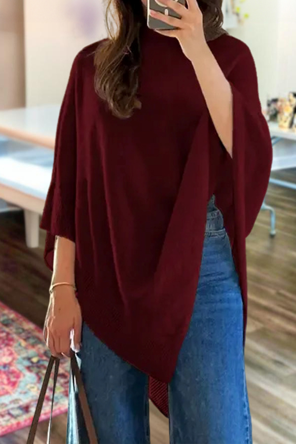 Plain Loose Elegant Fashion Knit Shawl