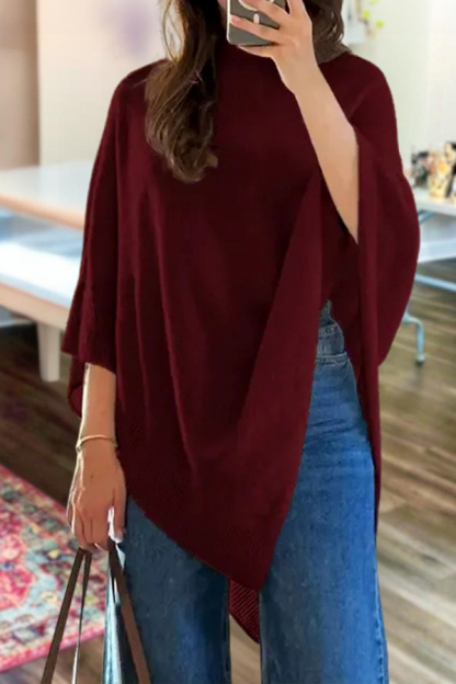 Plain Loose Elegant Fashion Knit Shawl