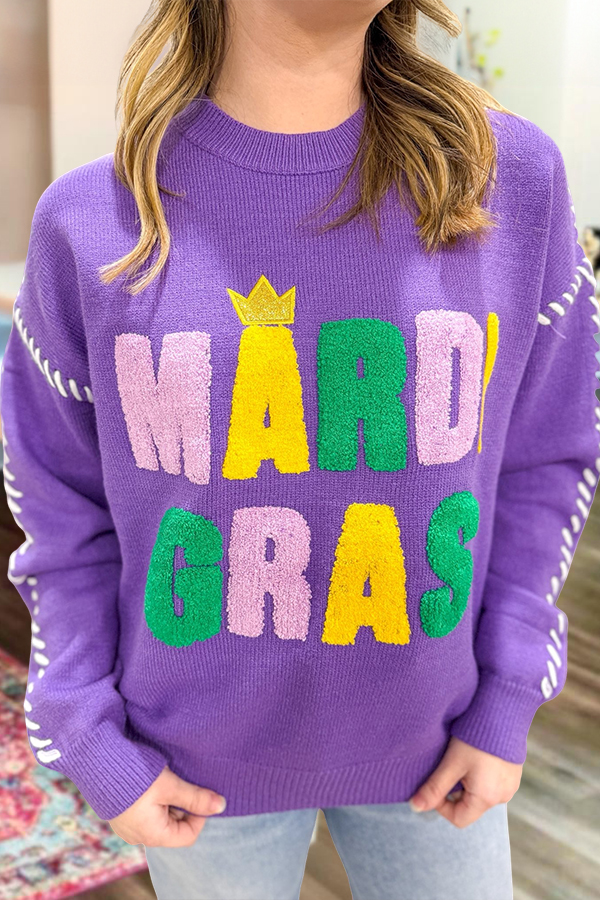 Mardi Gras Colorful Sweater