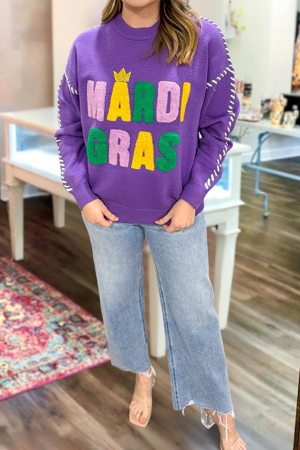 Mardi Gras Colorful Sweater