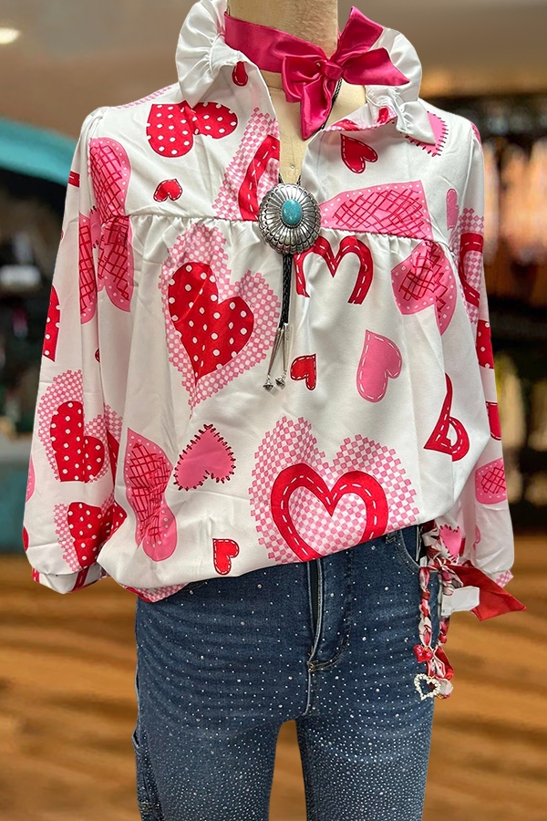 Valentine's Day Heart Ruffled Shirt