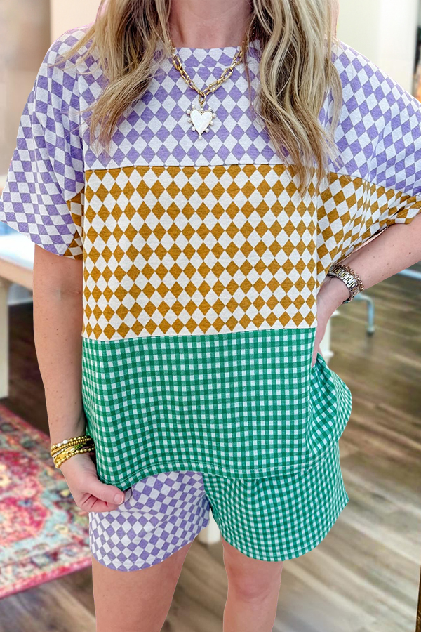 Mardi Gras Plaid T-Shirt
