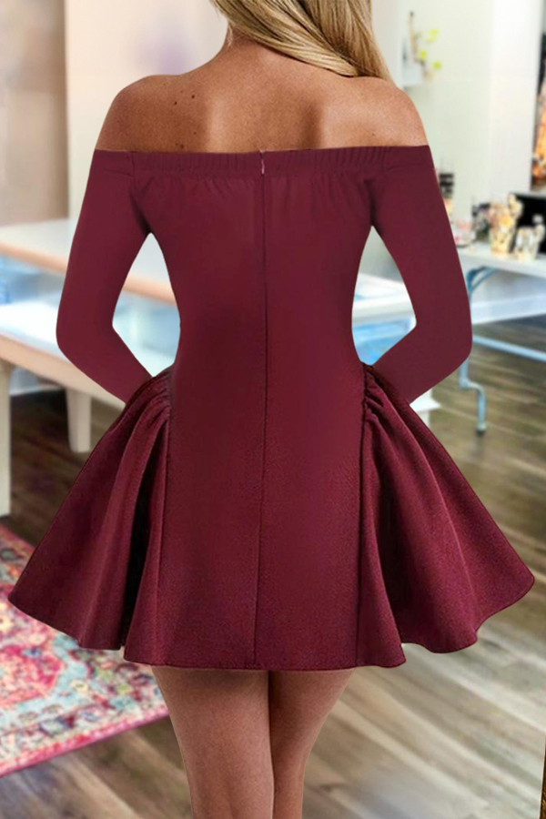 Party & Wedding Solid Off Shoulder Dress