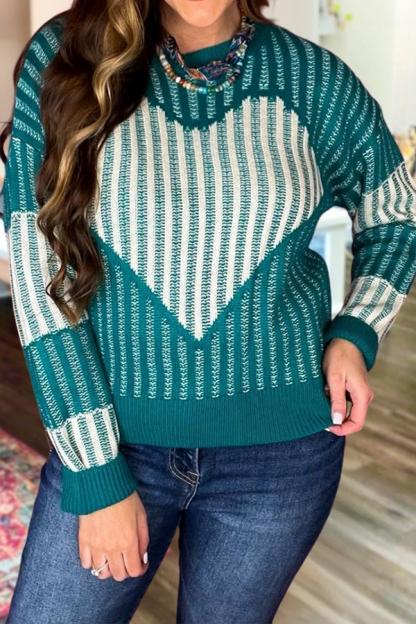 Valentine's Day Heart-Striped Sweater