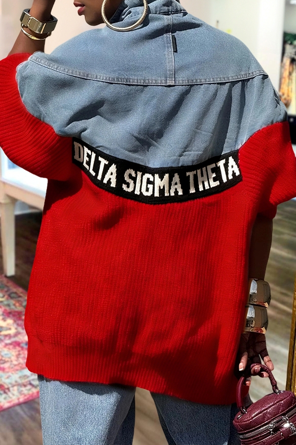 Delta Sigma Theta Sorority Denim Patchwork Jacket