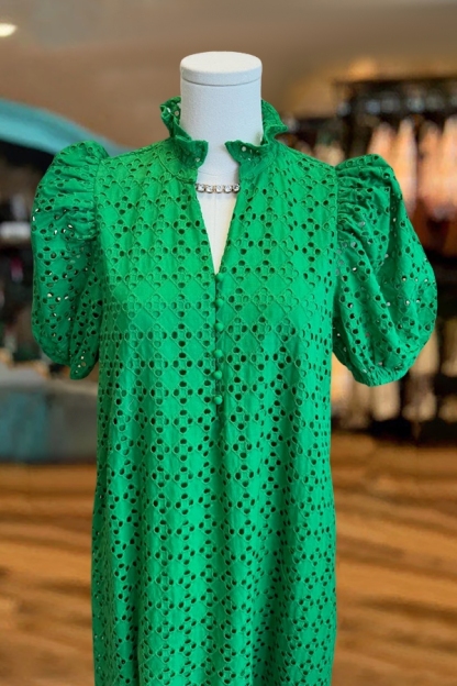 St. Patrick's Day Puff-Sleeved Maxi Dress