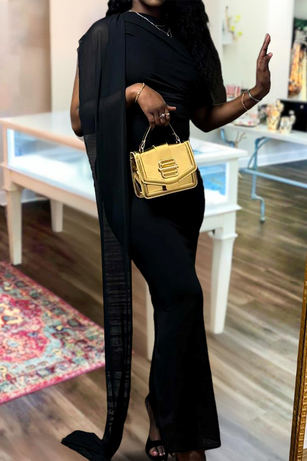 Women's One Shoulder Formal Evening Maxi Dress