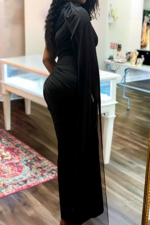 Women's One Shoulder Formal Evening Maxi Dress