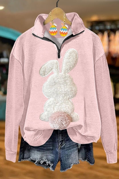 Easter Cute Bunny Zipper Sweatshirt