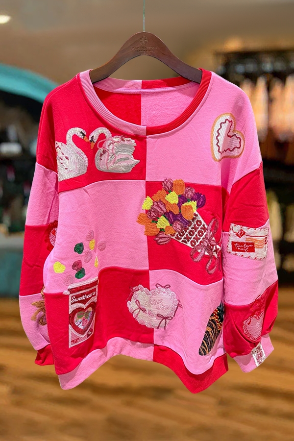 Valentine's Day Plaid Icon Sweatshirt