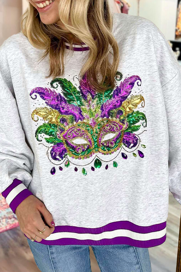 Mardi Gras Mask Sweatshirt