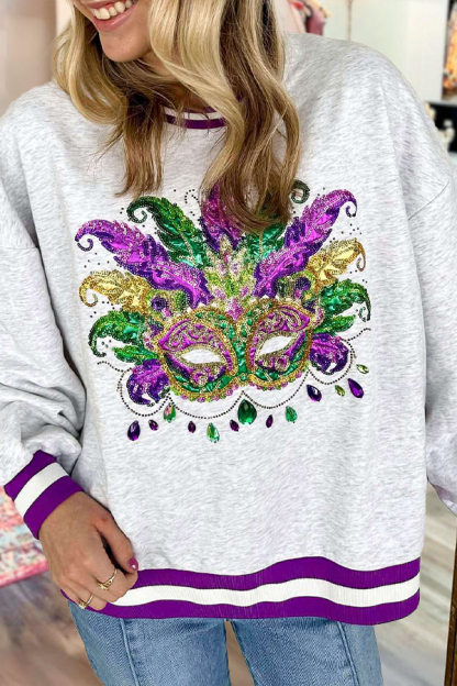 Mardi Gras Mask Sweatshirt