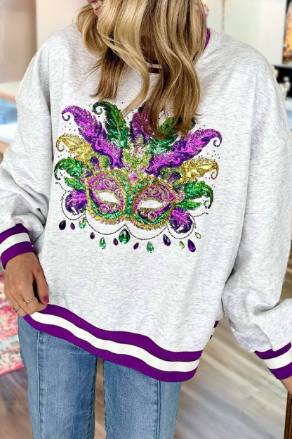 Mardi Gras Mask Sweatshirt