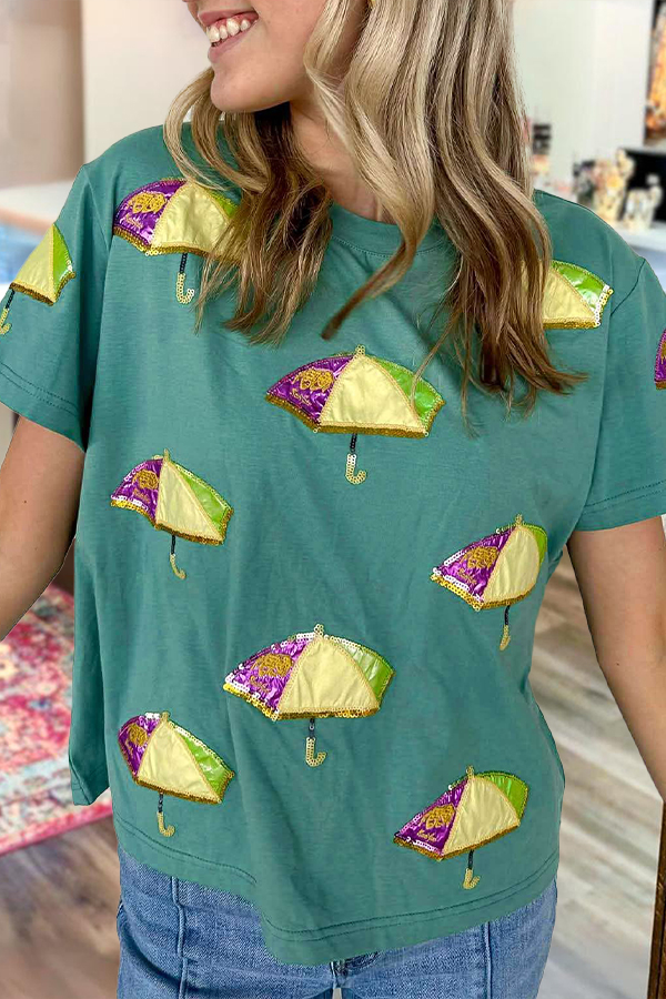 Mardi Gras Scattered Umbrellas Shirt