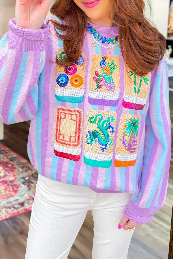 Striped Mahjong Sweater