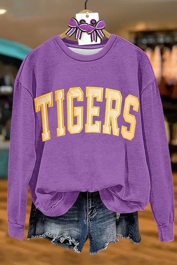 Women's sweatshirt | Game Day Purple And Gold Tigers Sweatshirt |mywesternoutfit