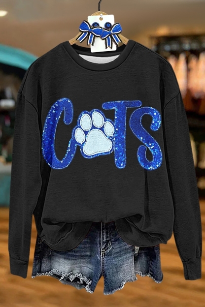 Game Day Sparkling Cat Sweatshirt