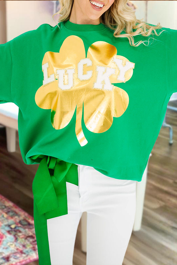 Women's sweatshirt | St. Patrick's Day Lucky Sparkle Sweatshirt |mywesternoutfit