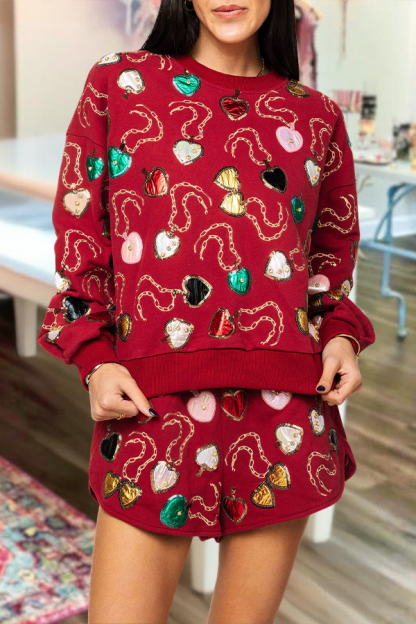 Valentine's Day Multi Heart Lockets Sweatshirt