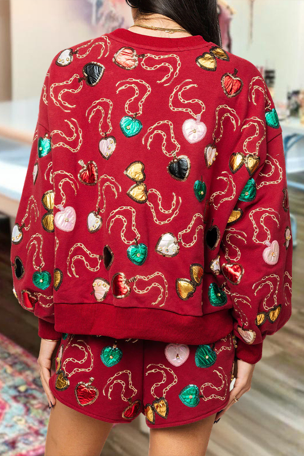 Valentine's Day Multi Heart Lockets Sweatshirt