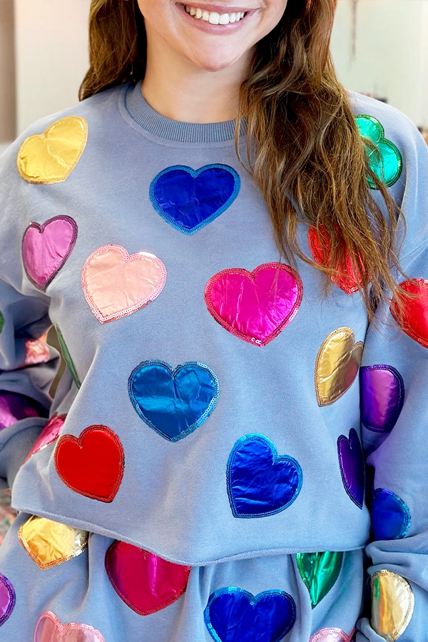Valentine's Day Multi-Colored Heart Sweatshirt