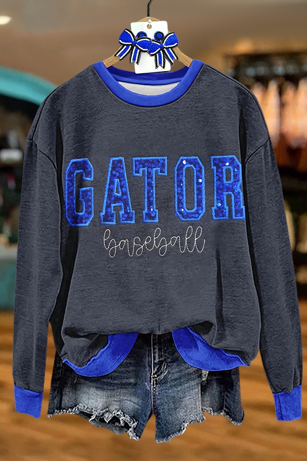 Baseball Game Day Blue Sweatshirt