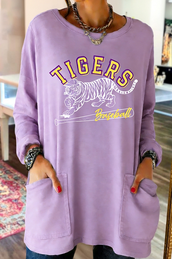 Baseball Tigers Pocket Cotton T-Shirt