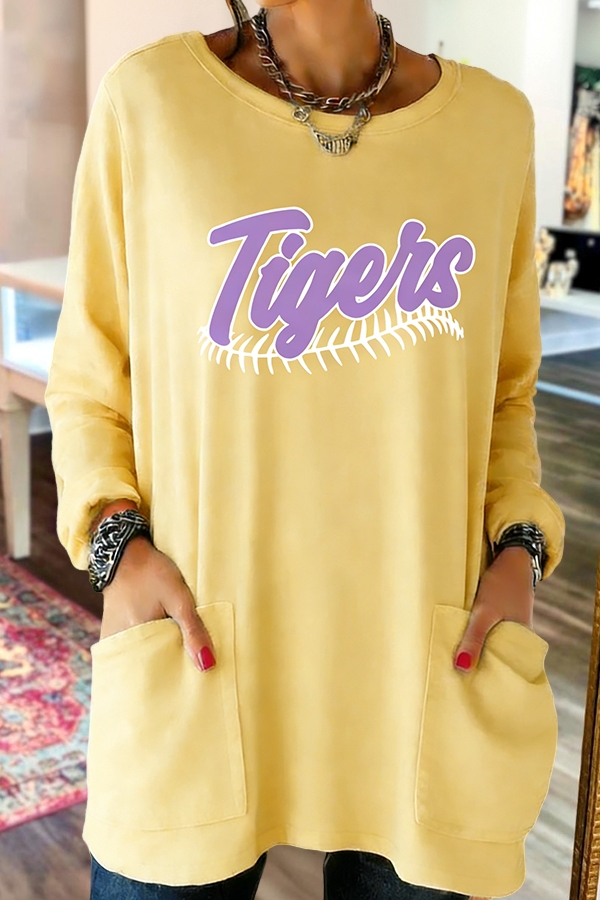 Baseball Tigers Game Day Cotton Pocket T-Shirt