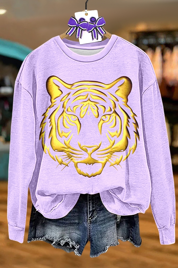 Purple And Gold Tiger Sweatshirt