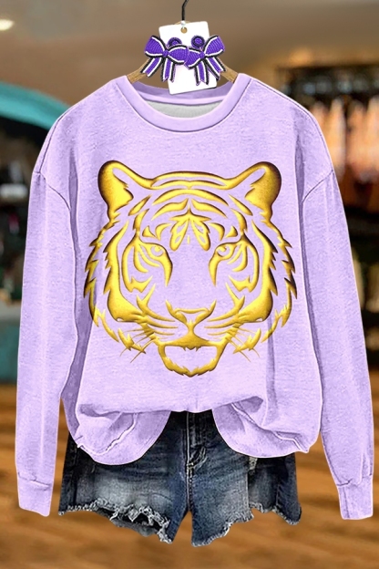 Purple And Gold Tiger Sweatshirt