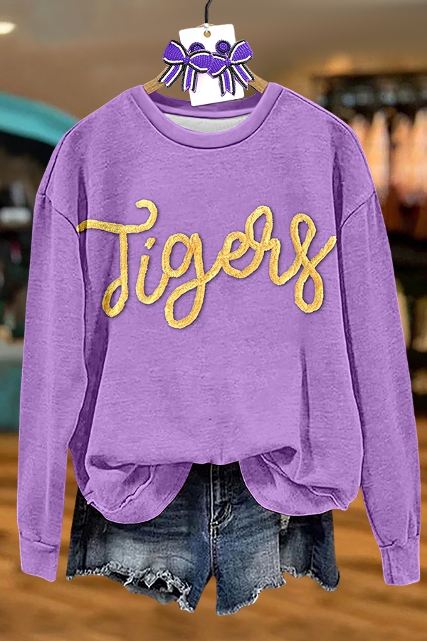 Game Day Purple And Gold Tigers Sweatshirt