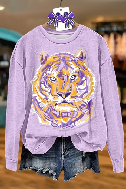 Purple And Gold Tiger Sweatshirt