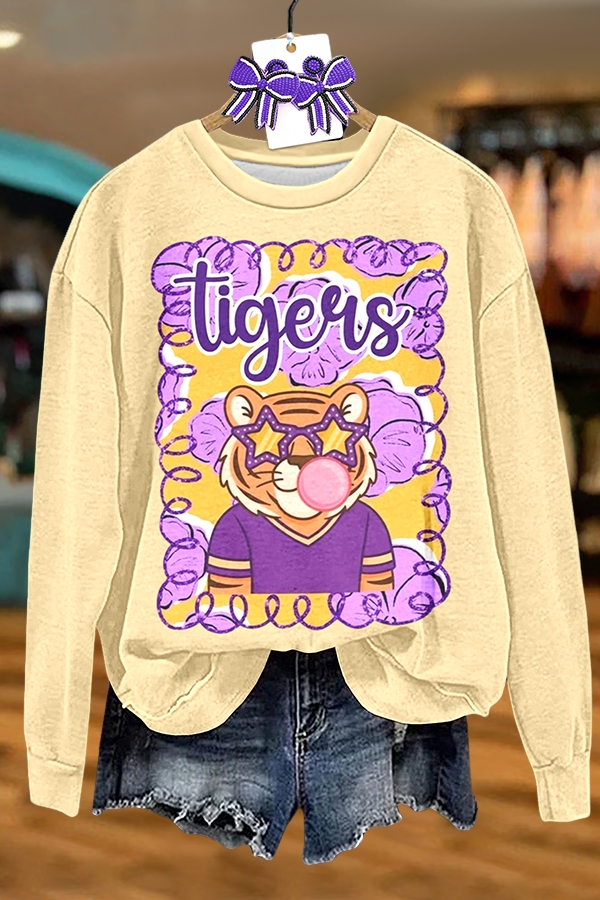 Tiger Purple And Gold Sweatshirt