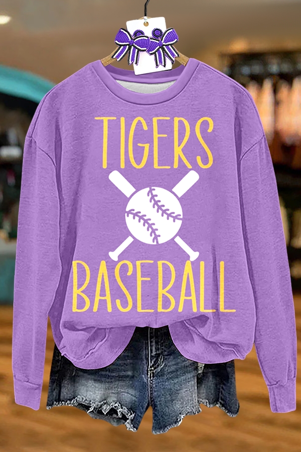Baseball Purple And Gold Sweatshirt