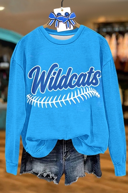 Baseball Blue Cat Sweatshirt