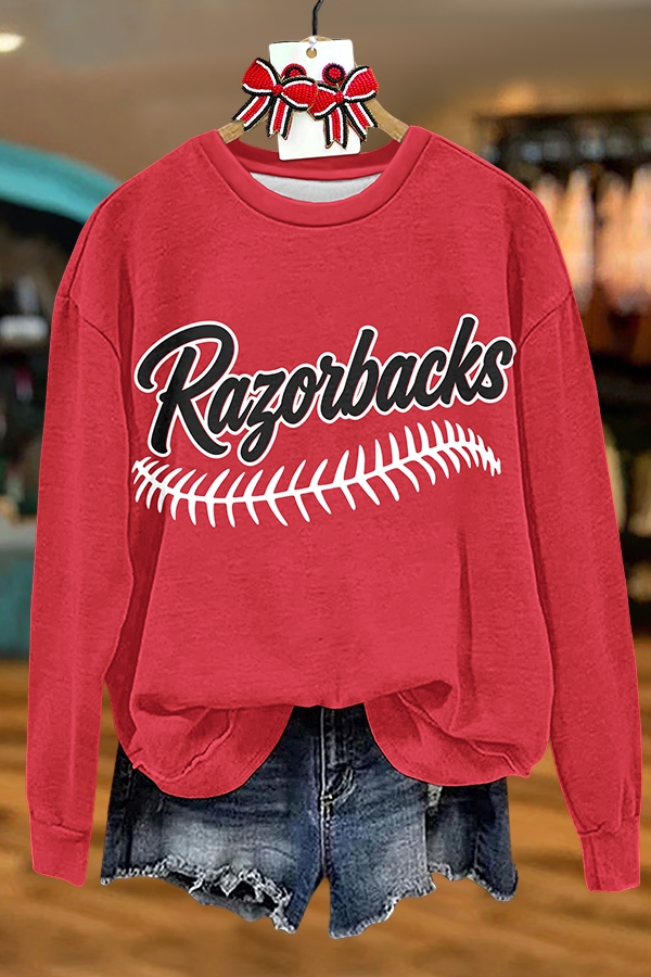 Baseball Red And Black Sweatshirt