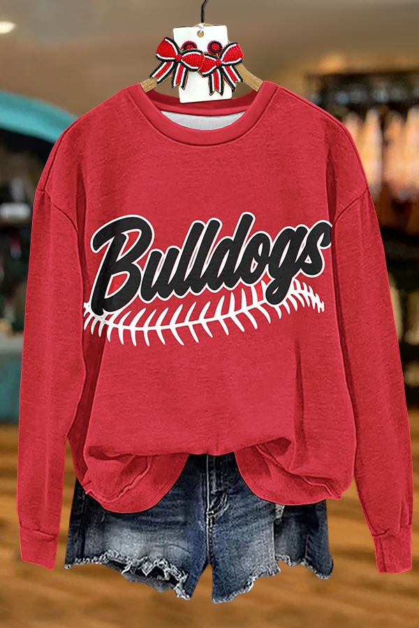 Baseball Red And Black Dog Sweatshirt