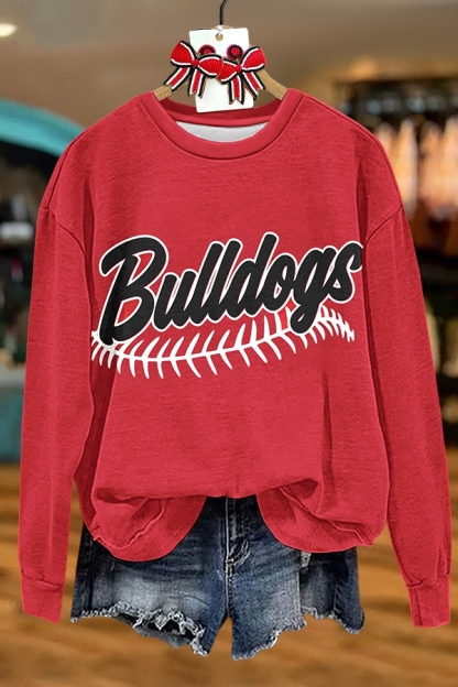 Baseball Red And Black Dog Sweatshirt