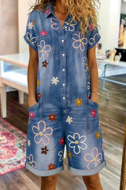 Colorful Floral Spring Romper