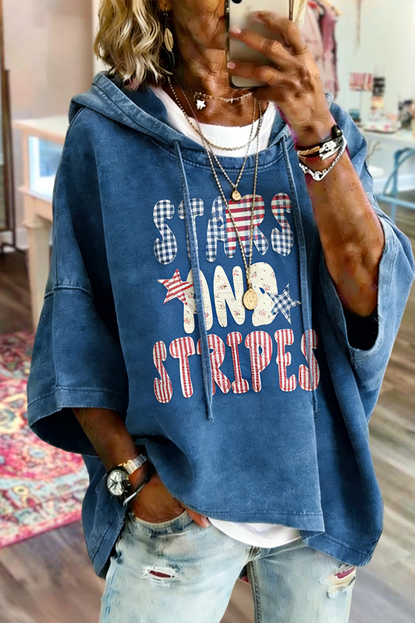 Star Striped USA Hooded Top