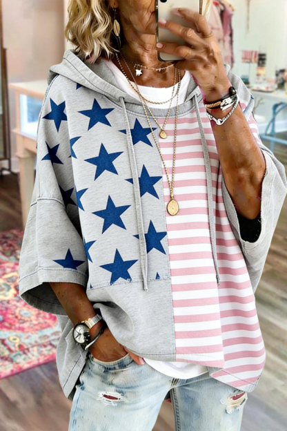 Simple American Flag Hooded Top